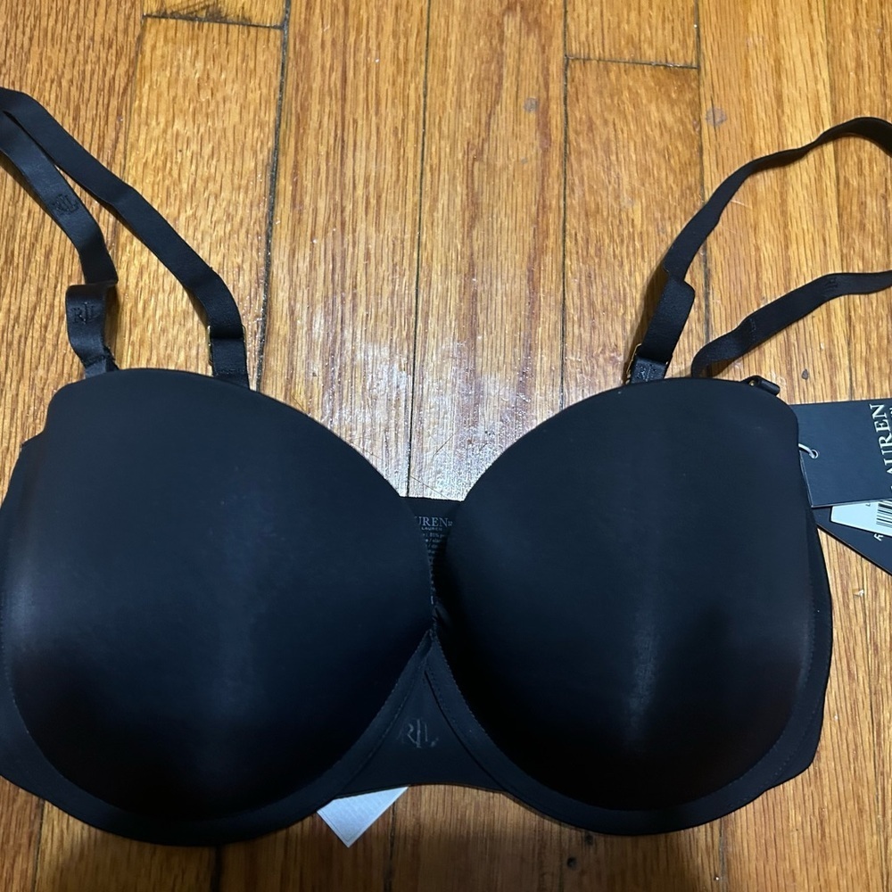 Lauren Ralph Lauren Luxe‎ Smoothing Convertible Strapless Bra Women's 32DD Black